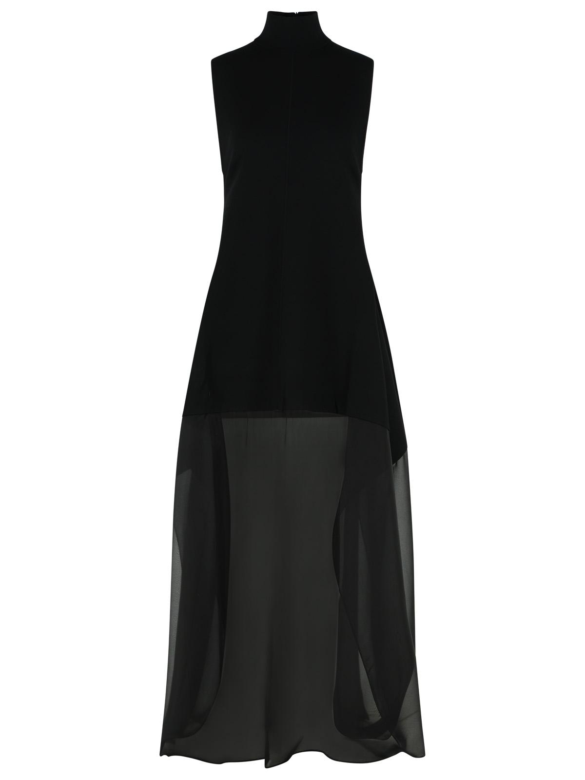 Sportmax Otre' Long Dress In Viscose Knit And Black Silk Georgette Women SPORTMAX
