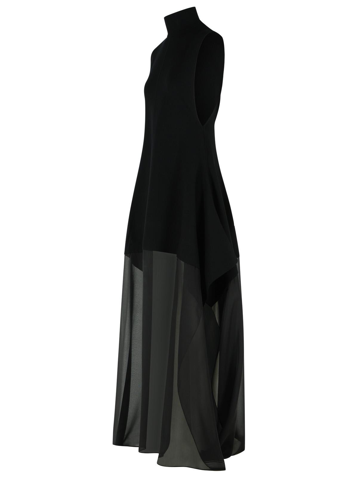 Sportmax Otre' Long Dress In Viscose Knit And Black Silk Georgette Women SPORTMAX
