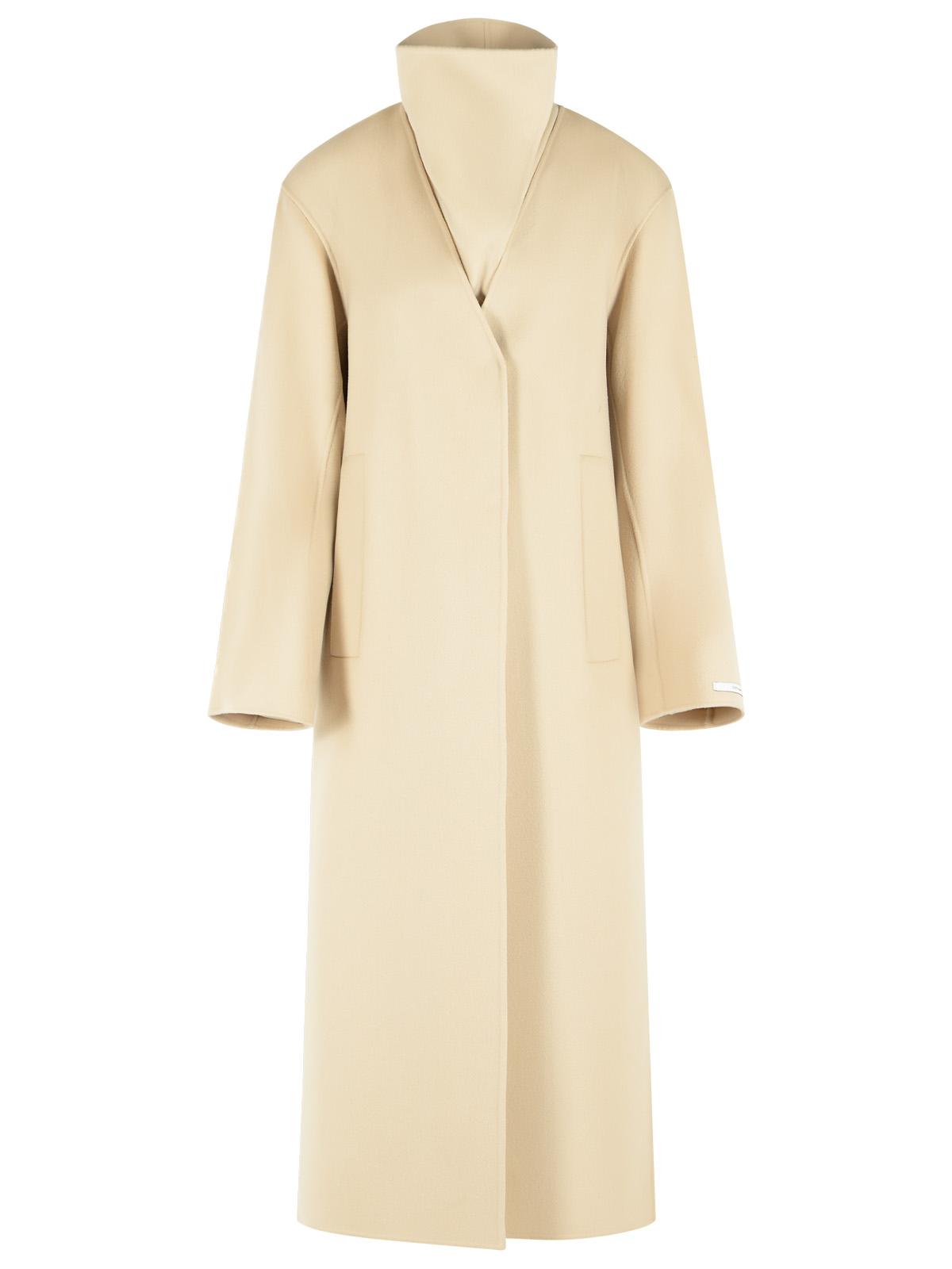 Sportmax 'Assenso' Long Coat In Pure Powder Wool Women SPORTMAX