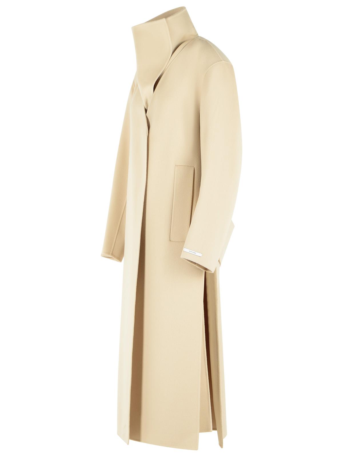 Sportmax 'Assenso' Long Coat In Pure Powder Wool Women SPORTMAX