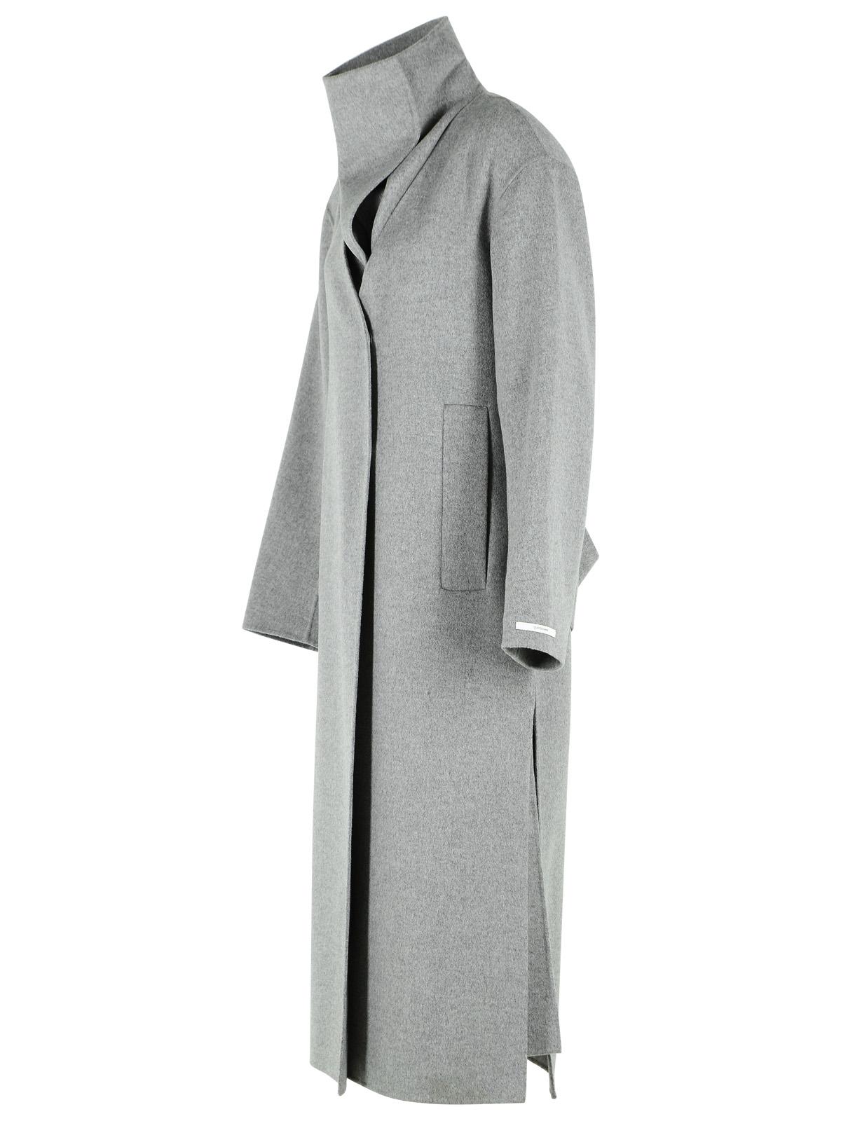 Sportmax 'Assenso' Long Coat In Pure Grey Wool Women SPORTMAX