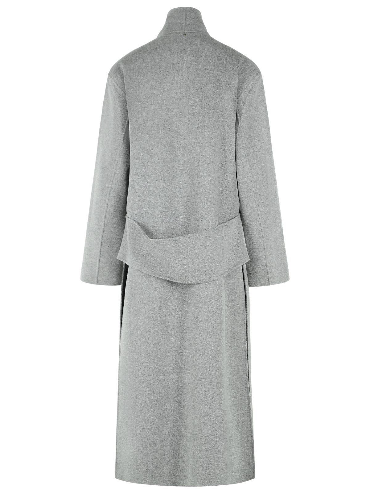 Sportmax 'Assenso' Long Coat In Pure Grey Wool Women SPORTMAX