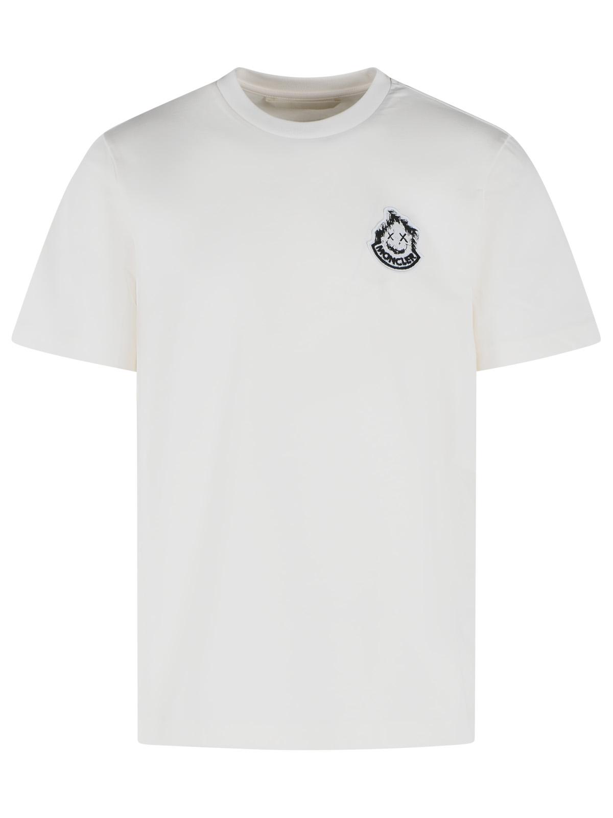 Moncler White Cotton T-Shirt Men MONCLER