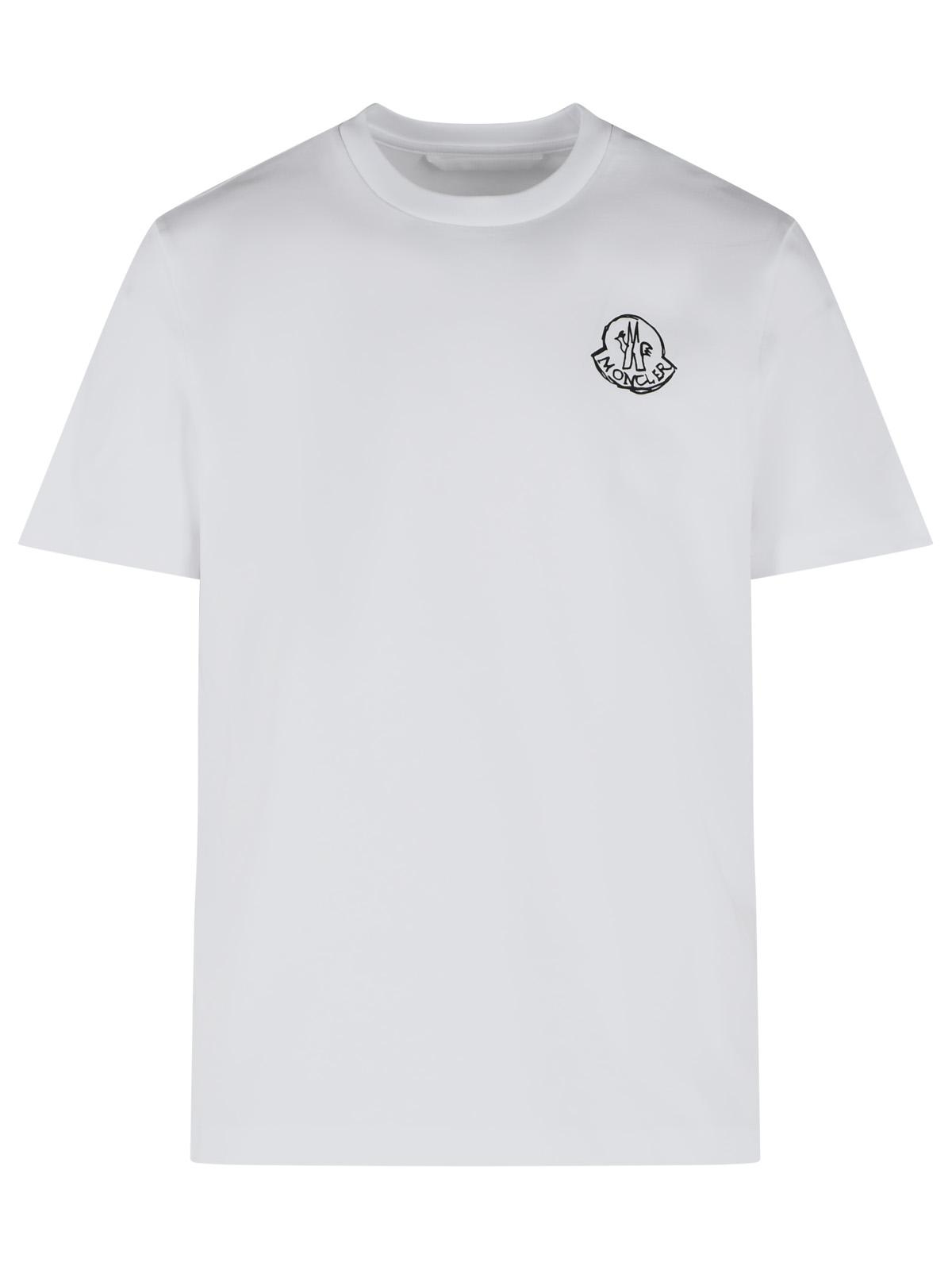 Moncler White Cotton T-Shirt Men MONCLER