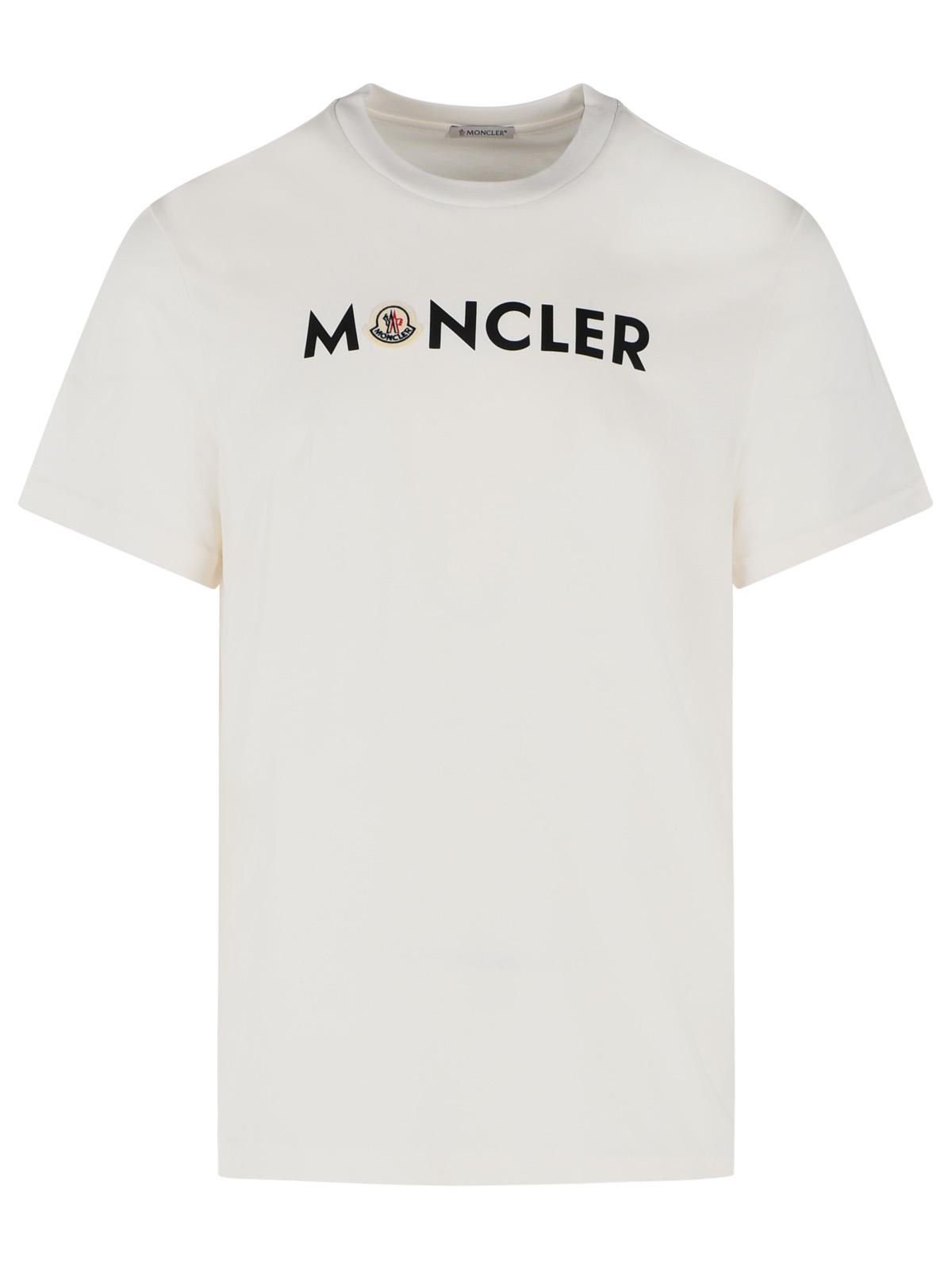 Moncler White Cotton T-Shirt Men MONCLER