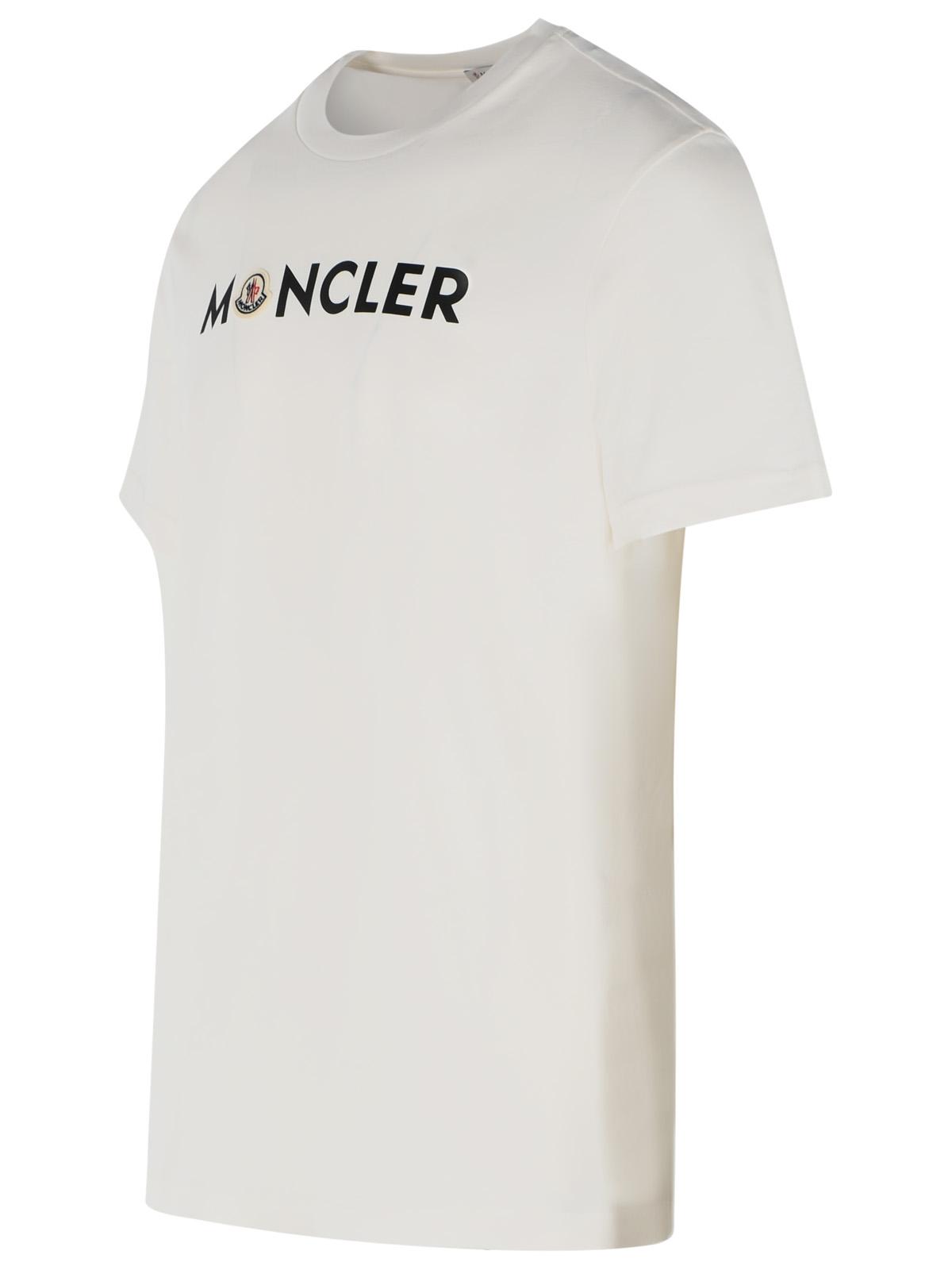 Moncler White Cotton T-Shirt Men MONCLER