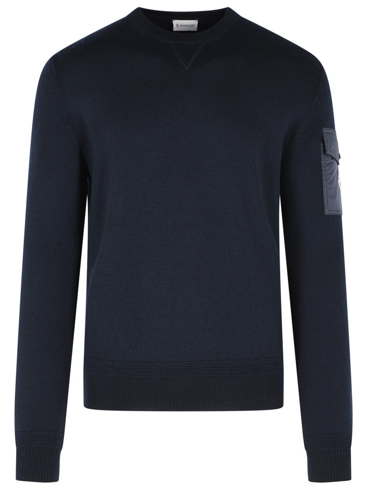 Moncler 'Tricot' Blue Virgin Wool Sweatshirt Men MONCLER