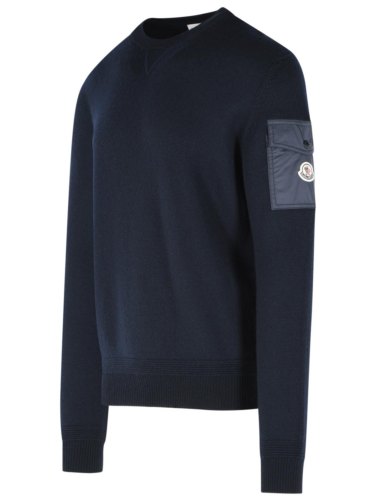 Moncler 'Tricot' Blue Virgin Wool Sweatshirt Men MONCLER