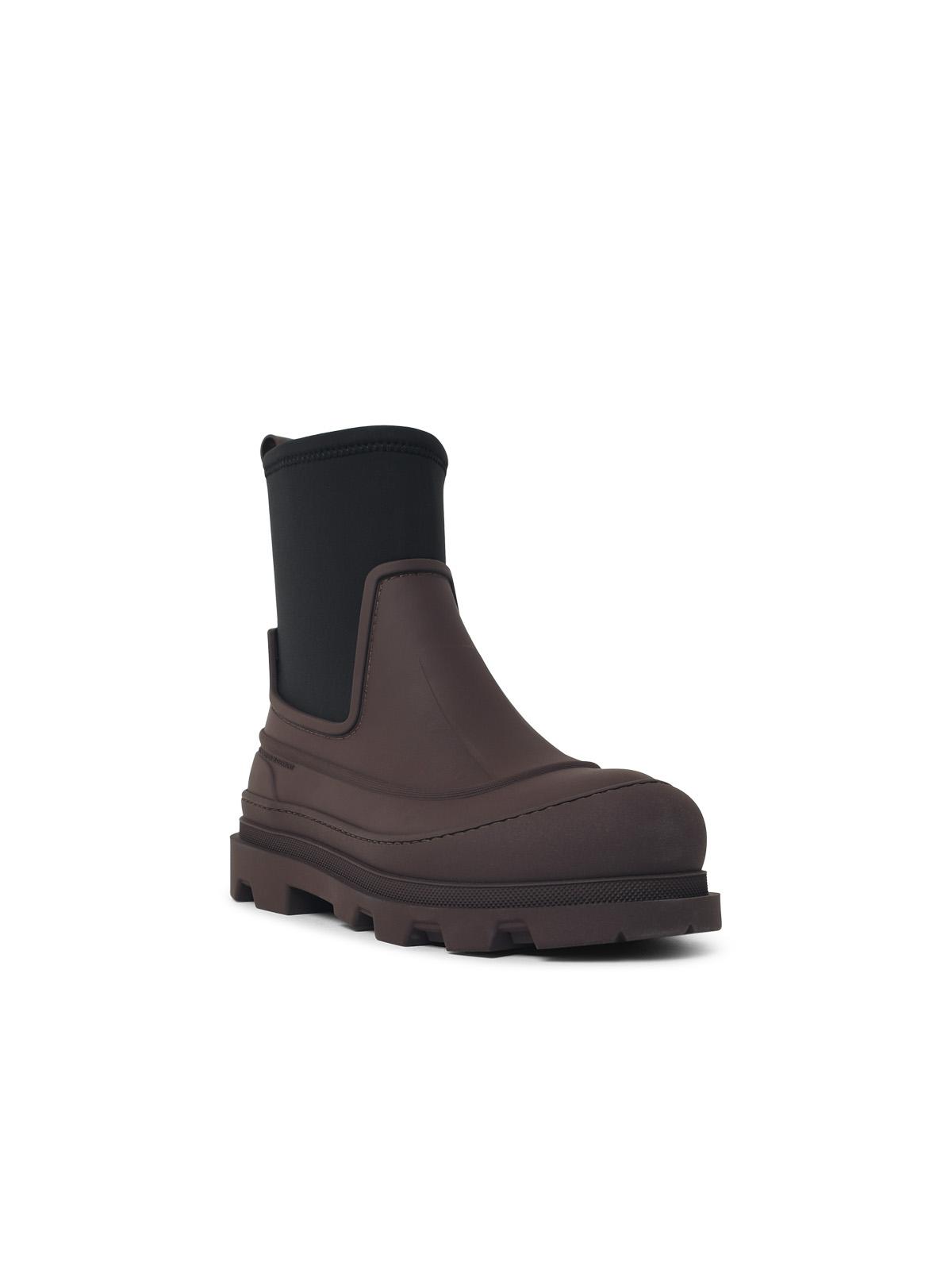 Moncler 'Vera Pulse' Brown And Black Rubber Ankle Boots Men MONCLER
