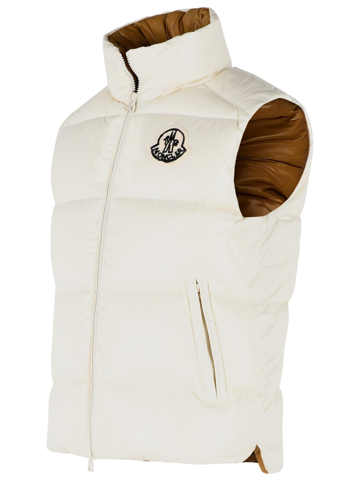 Moncler 'Belice' Padded Vest In Ivory White Polyamide Men MONCLER