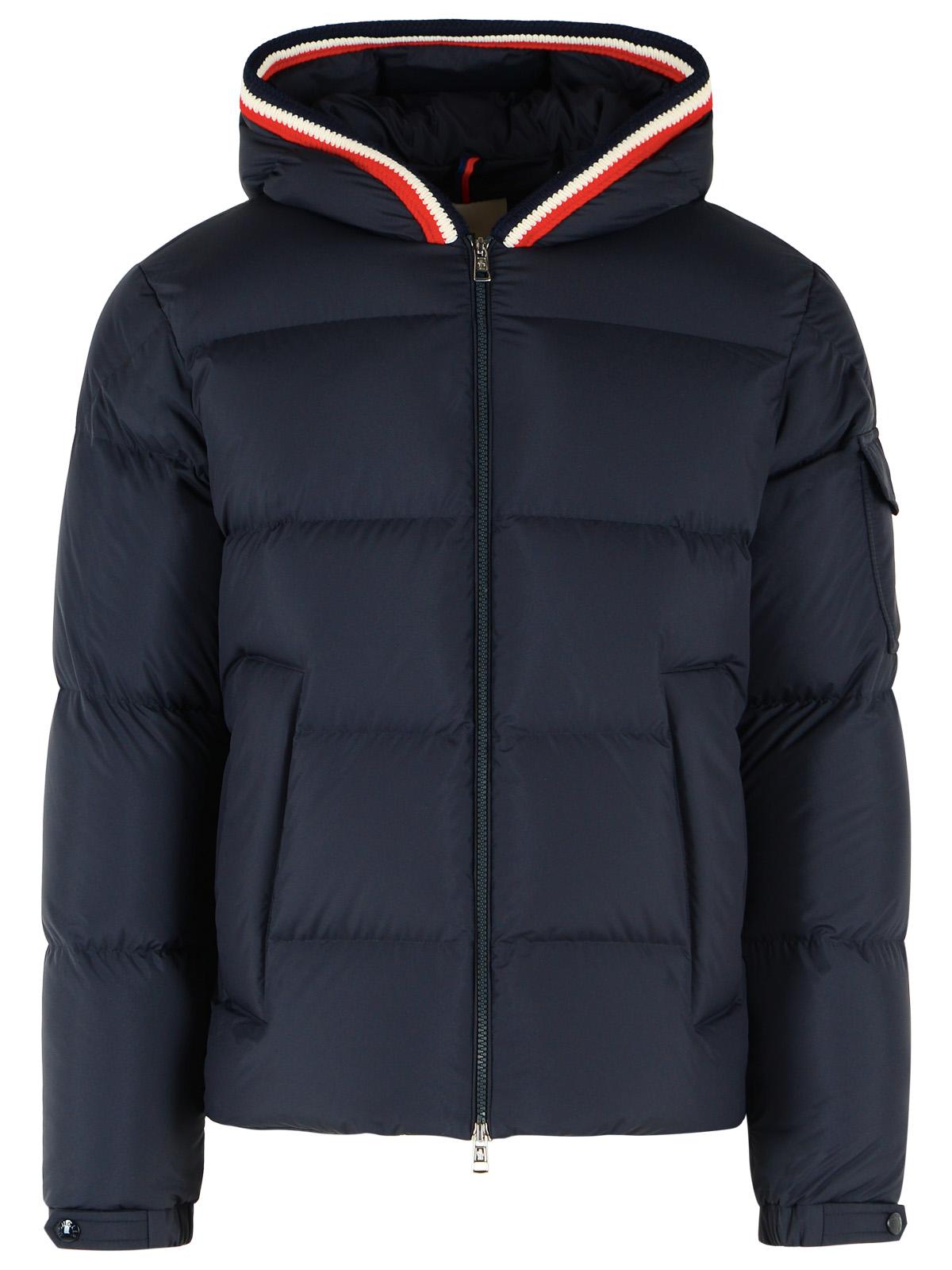 Moncler Navy Blue Polyester Short 'Lacfroid' Hooded Down Jacket Men MONCLER