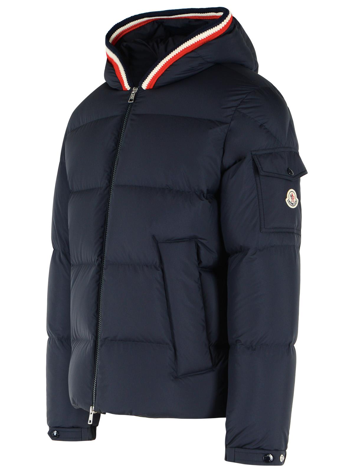 Moncler Navy Blue Polyester Short 'Lacfroid' Hooded Down Jacket Men MONCLER