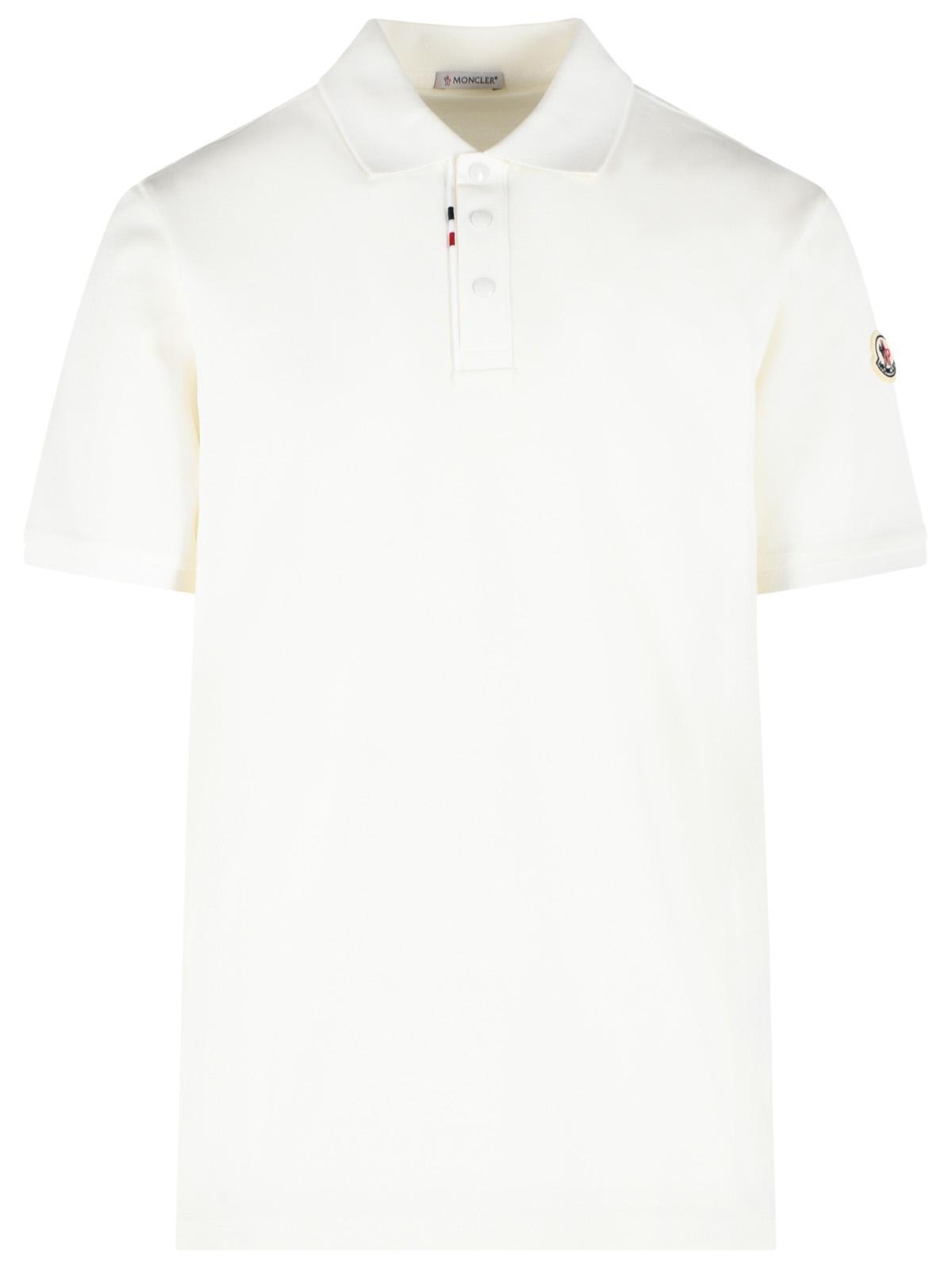 Moncler White Cotton Polo Shirt Men MONCLER