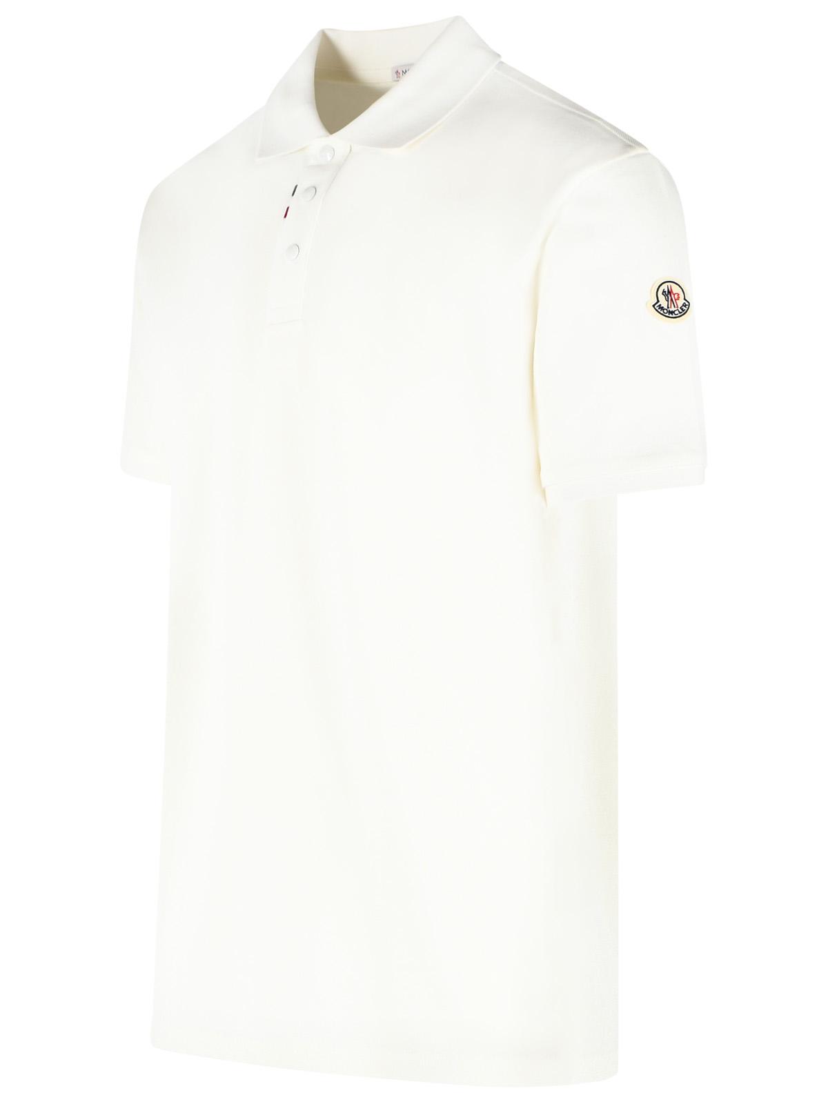 Moncler White Cotton Polo Shirt Men MONCLER