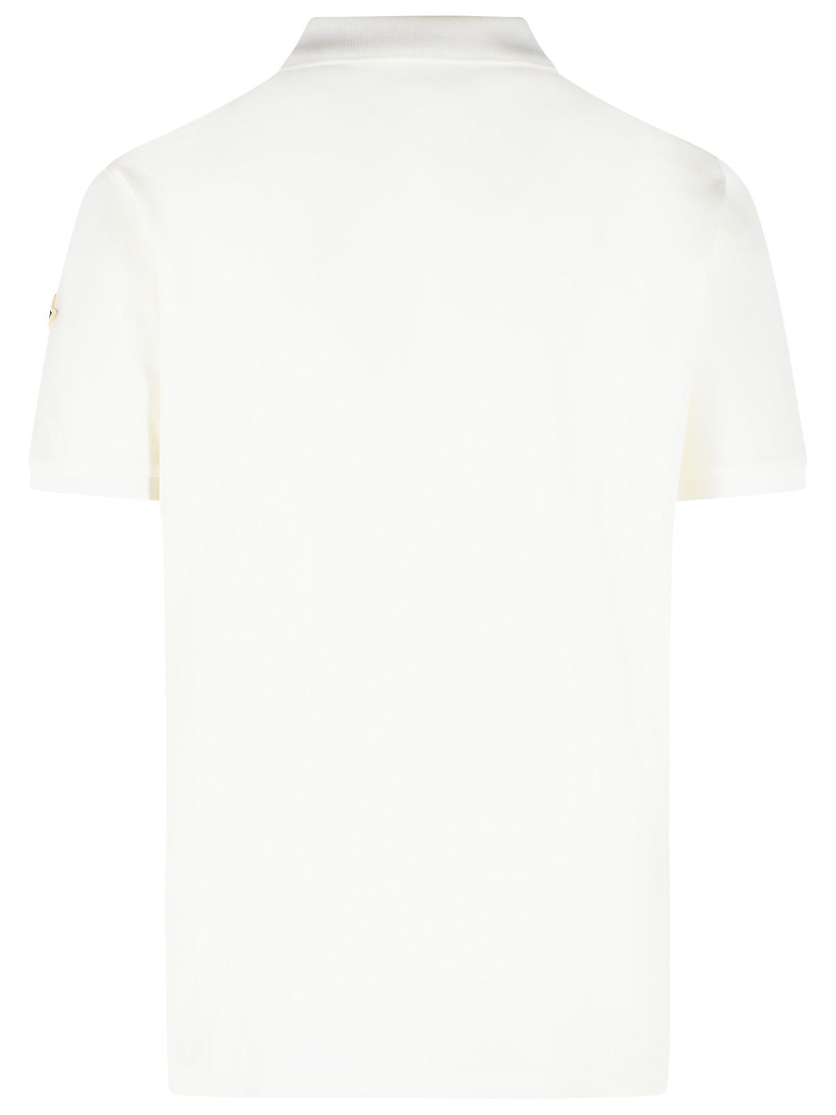 Moncler White Cotton Polo Shirt Men MONCLER