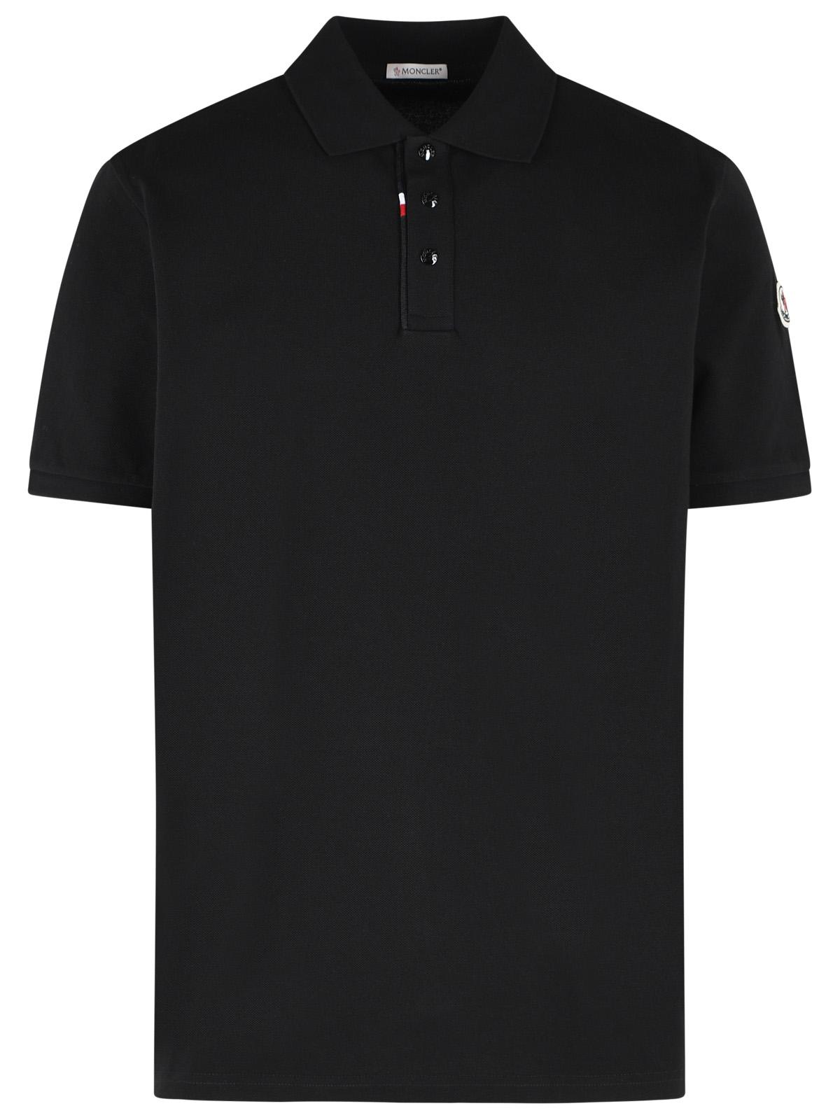 Moncler Black Cotton Polo Shirt Men MONCLER