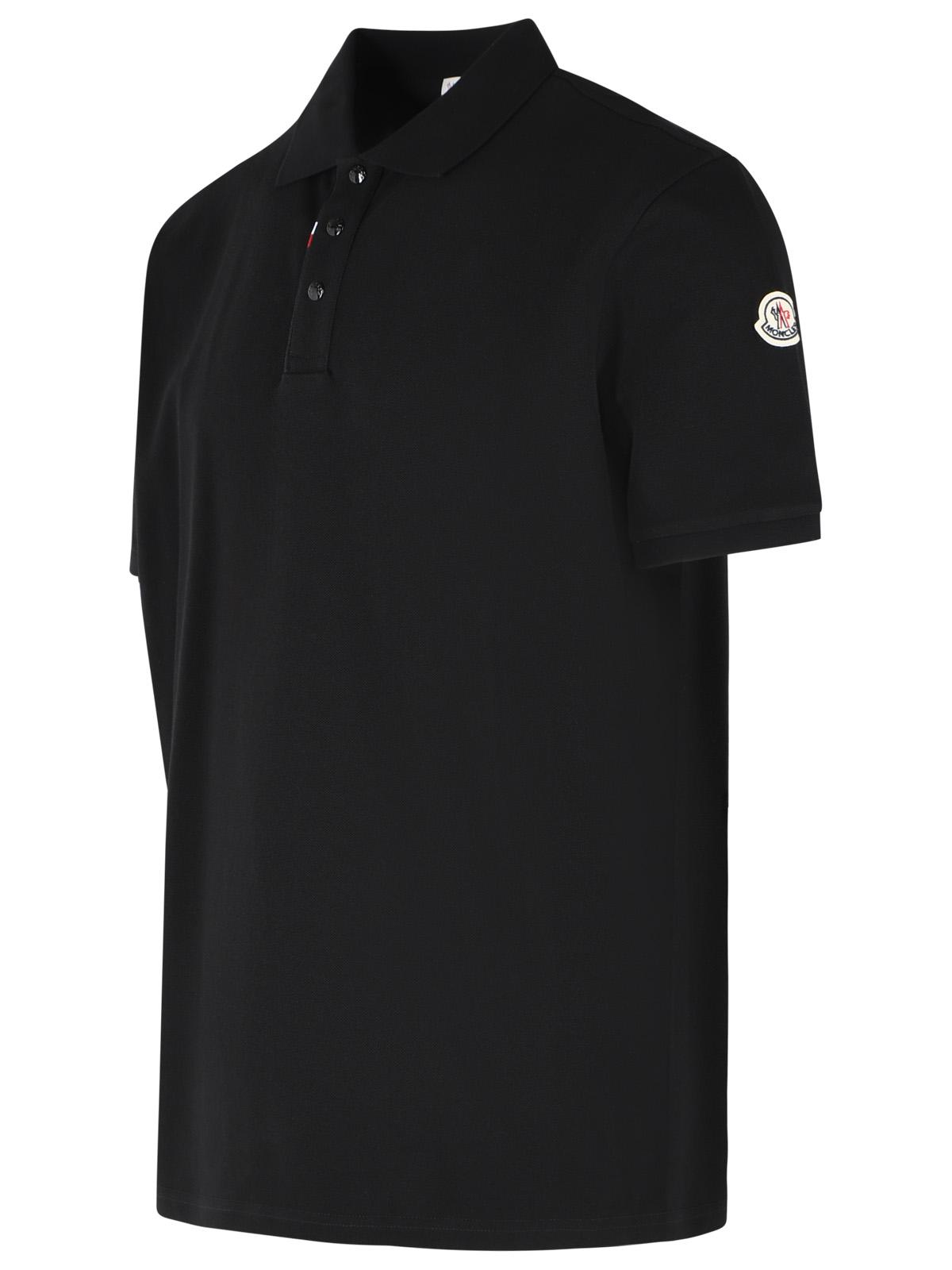 Moncler Black Cotton Polo Shirt Men MONCLER