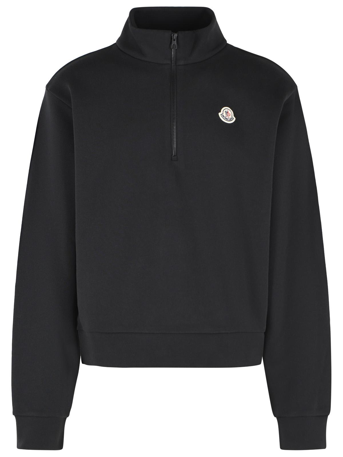 Moncler 'T-Neck' Black Cotton Sweatshirt Men MONCLER