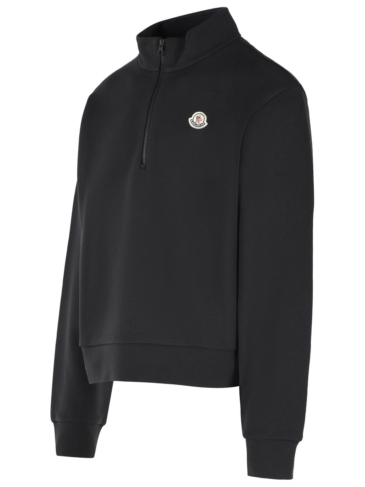Moncler 'T-Neck' Black Cotton Sweatshirt Men MONCLER