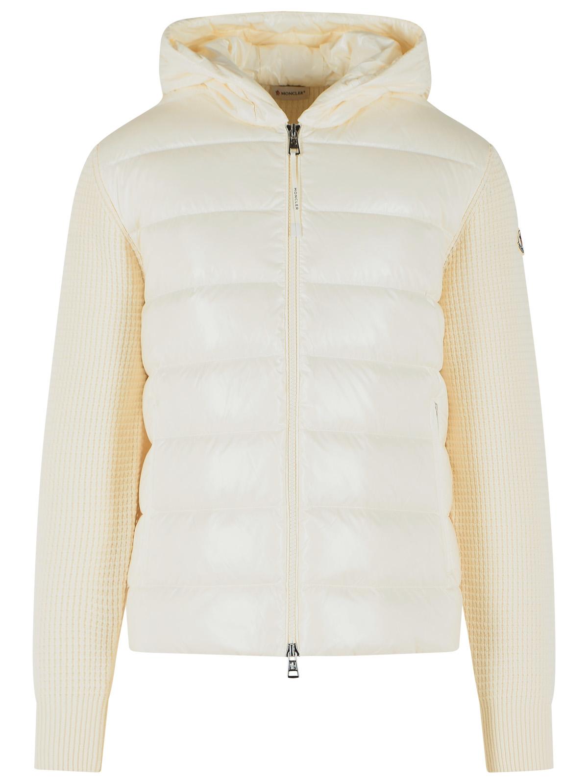 Moncler Ivory White Padded Wool Sweatshirt Men MONCLER