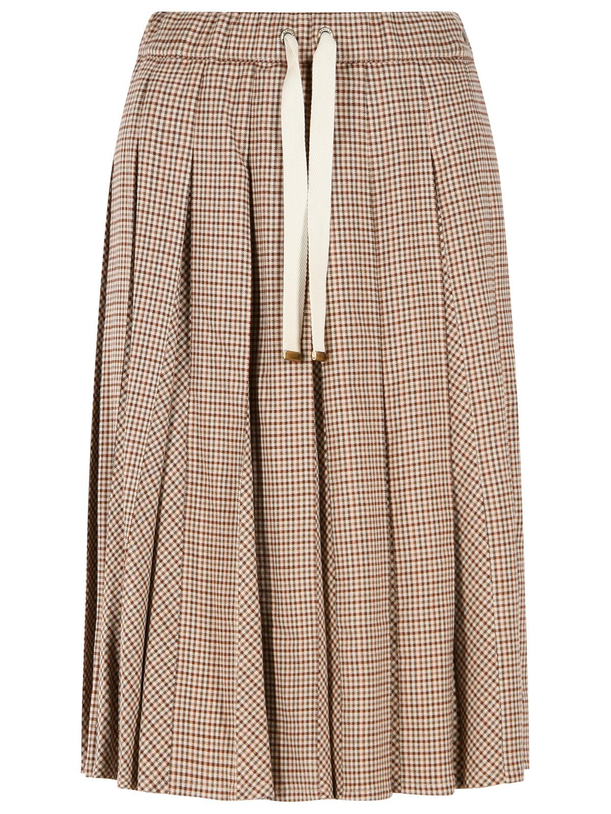 Moncler 'Midi' Skirt In Beige Virgin Wool Blend Women MONCLER
