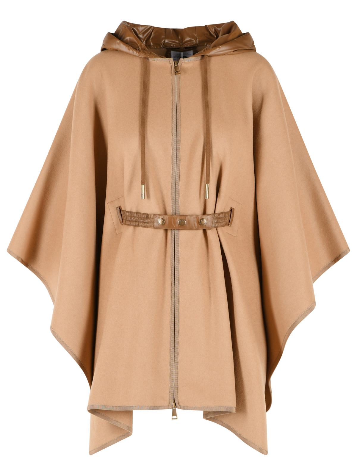 Moncler Beige Virgin Wool Blend Cape Women MONCLER