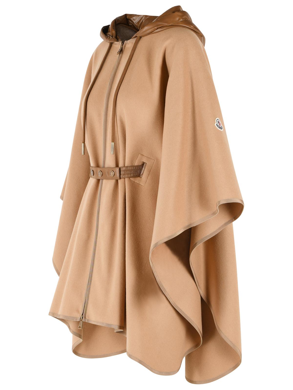 Moncler Beige Virgin Wool Blend Cape Women MONCLER