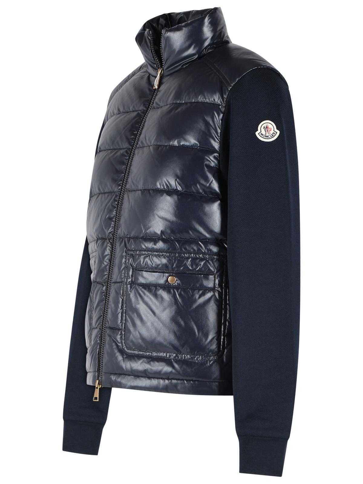 Moncler Blue Cotton Blend Padded Sweater Women MONCLER