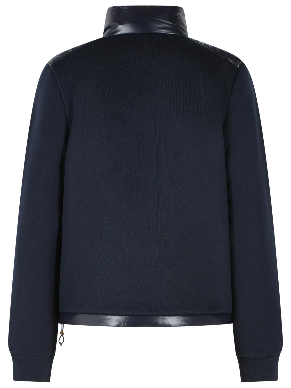 Moncler Blue Cotton Blend Padded Sweater Women MONCLER