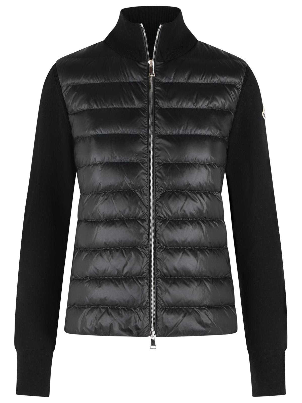 Moncler 'Tricot' Black Virgin Wool Cardigan Women MONCLER