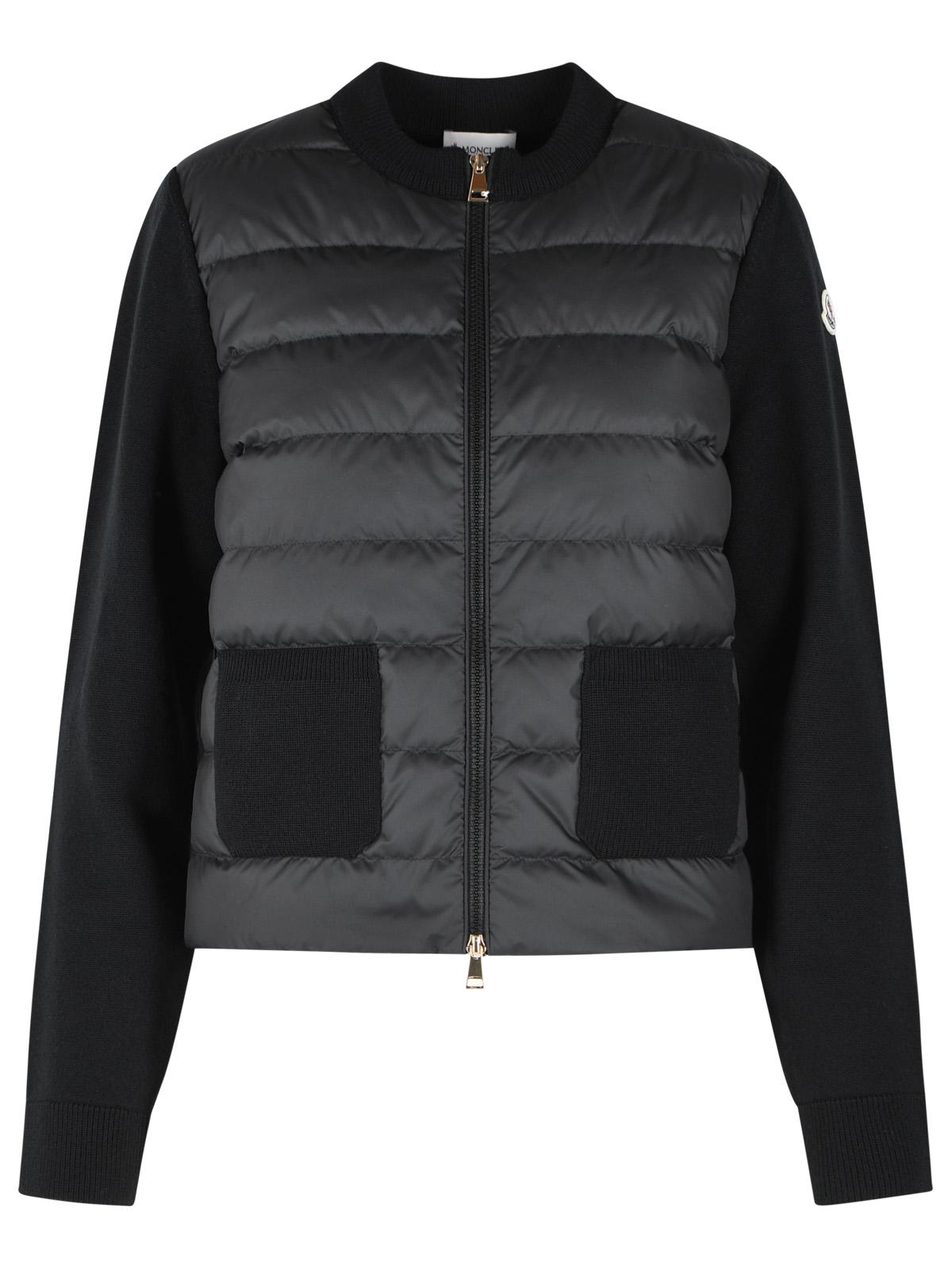 Moncler 'Tricot' Black Virgin Wool Cardigan Women MONCLER