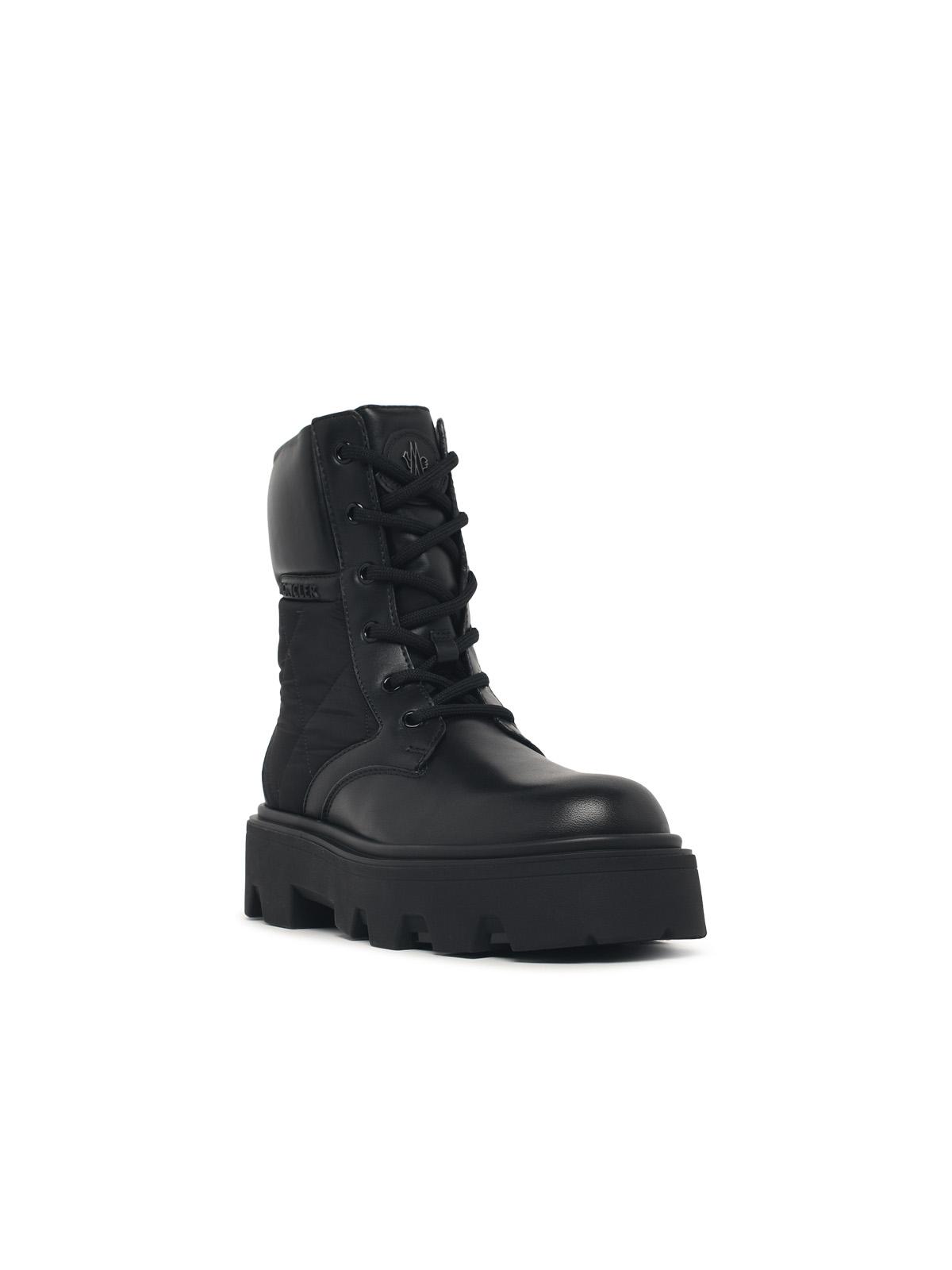 Moncler 'Aurea' Black Leather Blend Boots Women MONCLER
