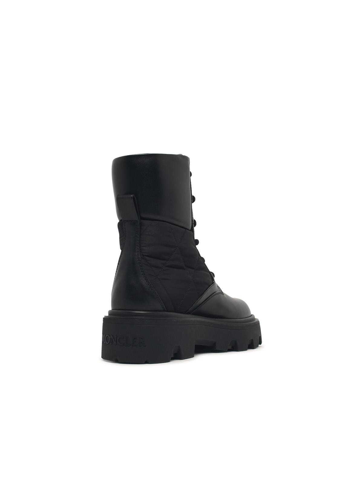 Moncler 'Aurea' Black Leather Blend Boots Women MONCLER