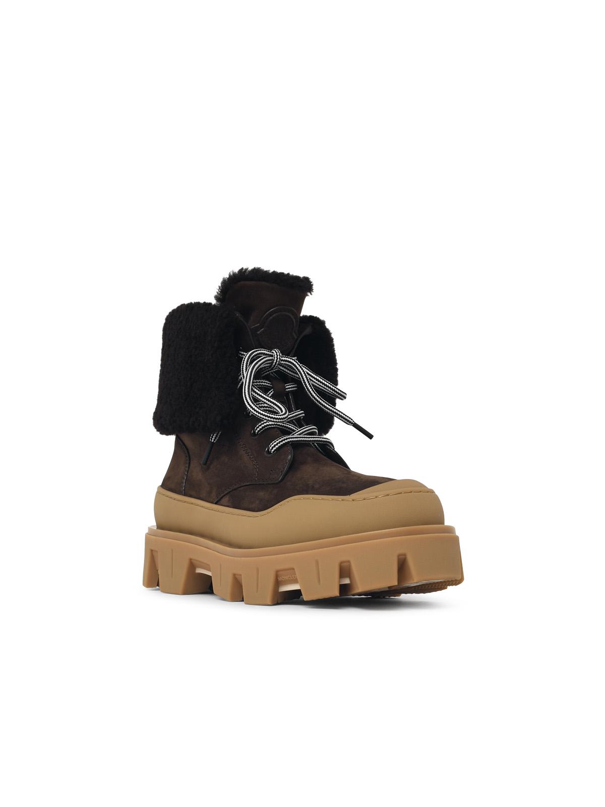 Moncler 'Peak Snowcap' Brown Nubuck Boots Women MONCLER