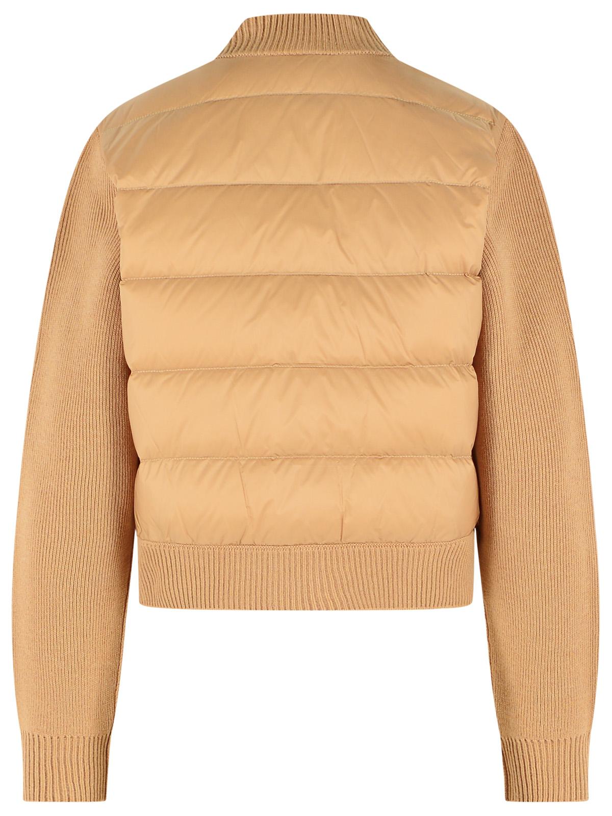 Moncler 'Tricot' Cardigan In Beige Virgin Wool Blend Women MONCLER