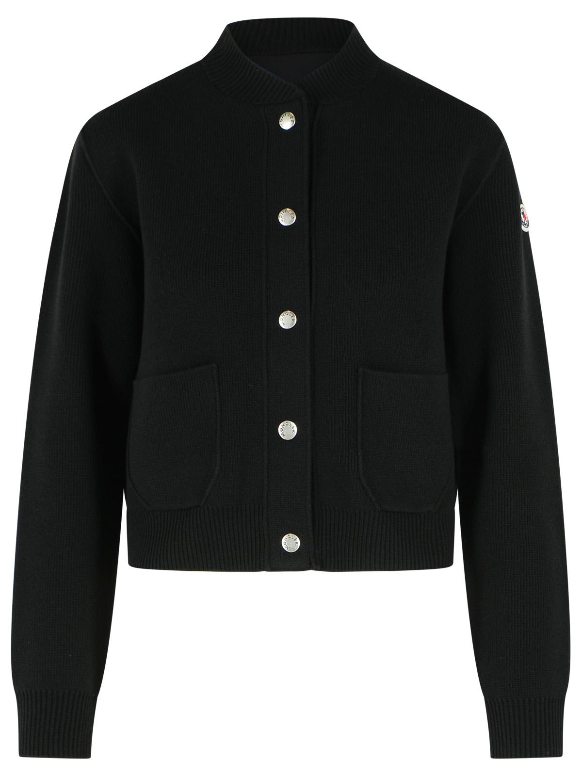 Moncler Black Wool Blend Cardigan Women MONCLER