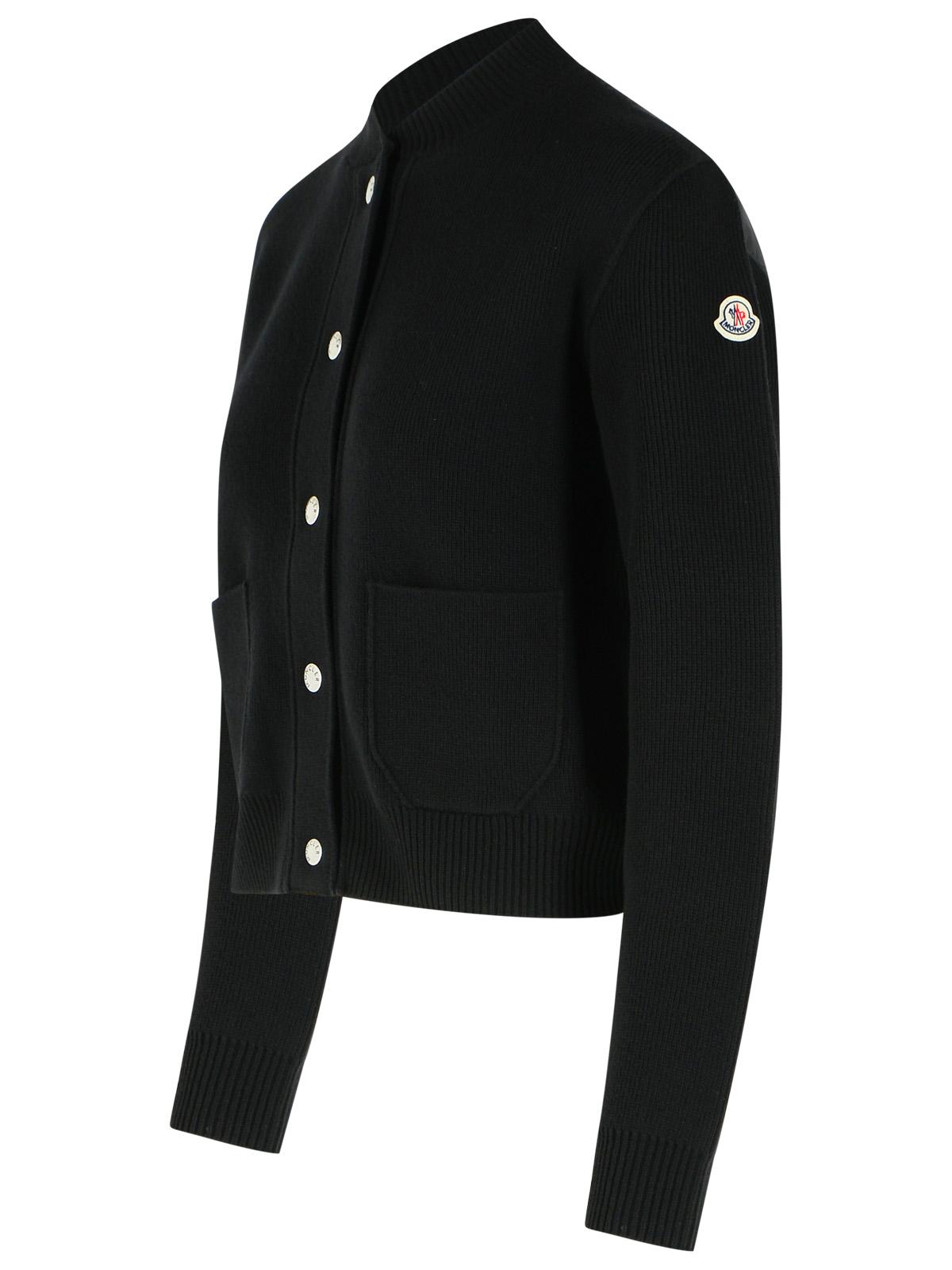 Moncler Black Wool Blend Cardigan Women MONCLER