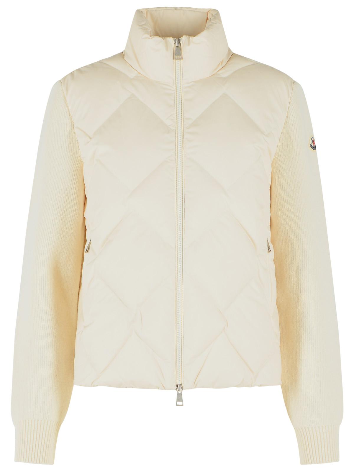 Moncler 'Tricot' Ivory White Virgin Wool Cardigan Women MONCLER