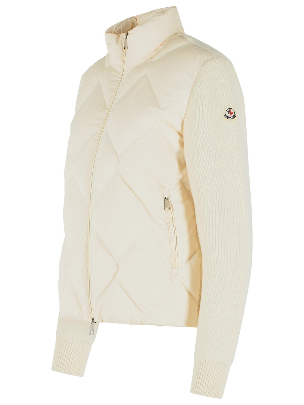 Moncler 'Tricot' Ivory White Virgin Wool Cardigan Women MONCLER