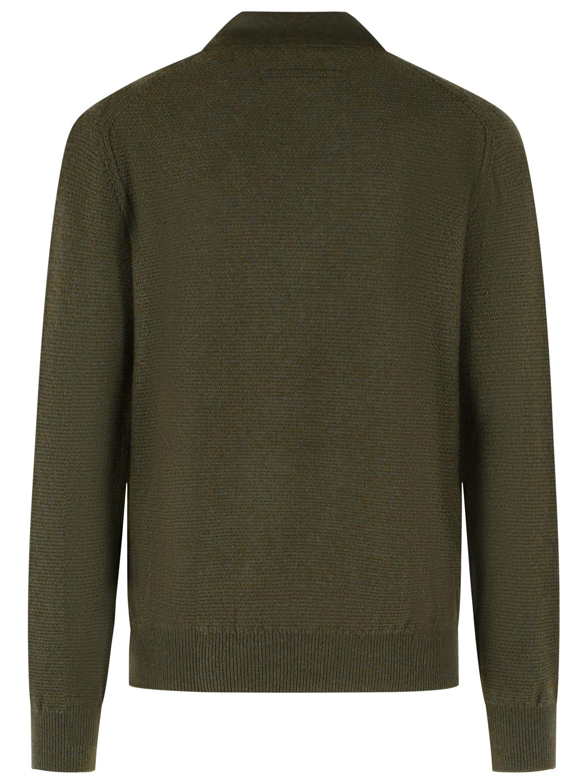 Zegna 'Oasi' Polo Shirt In Dark Olive Green Cashmere Mélange Men ZEGNA