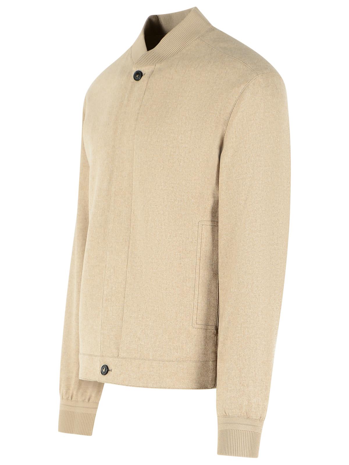 Zegna 'Oasi Elements' Beige Cashmere Bomber Jacket Men ZEGNA