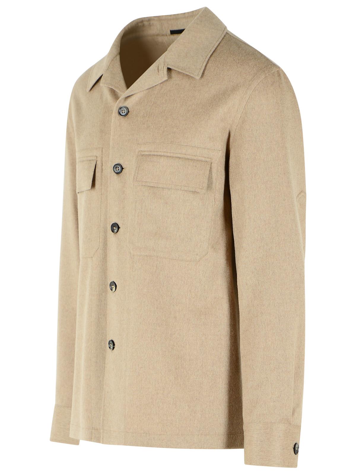 Zegna Alba Beige Cashmere Oasis Overshirt Men ZEGNA