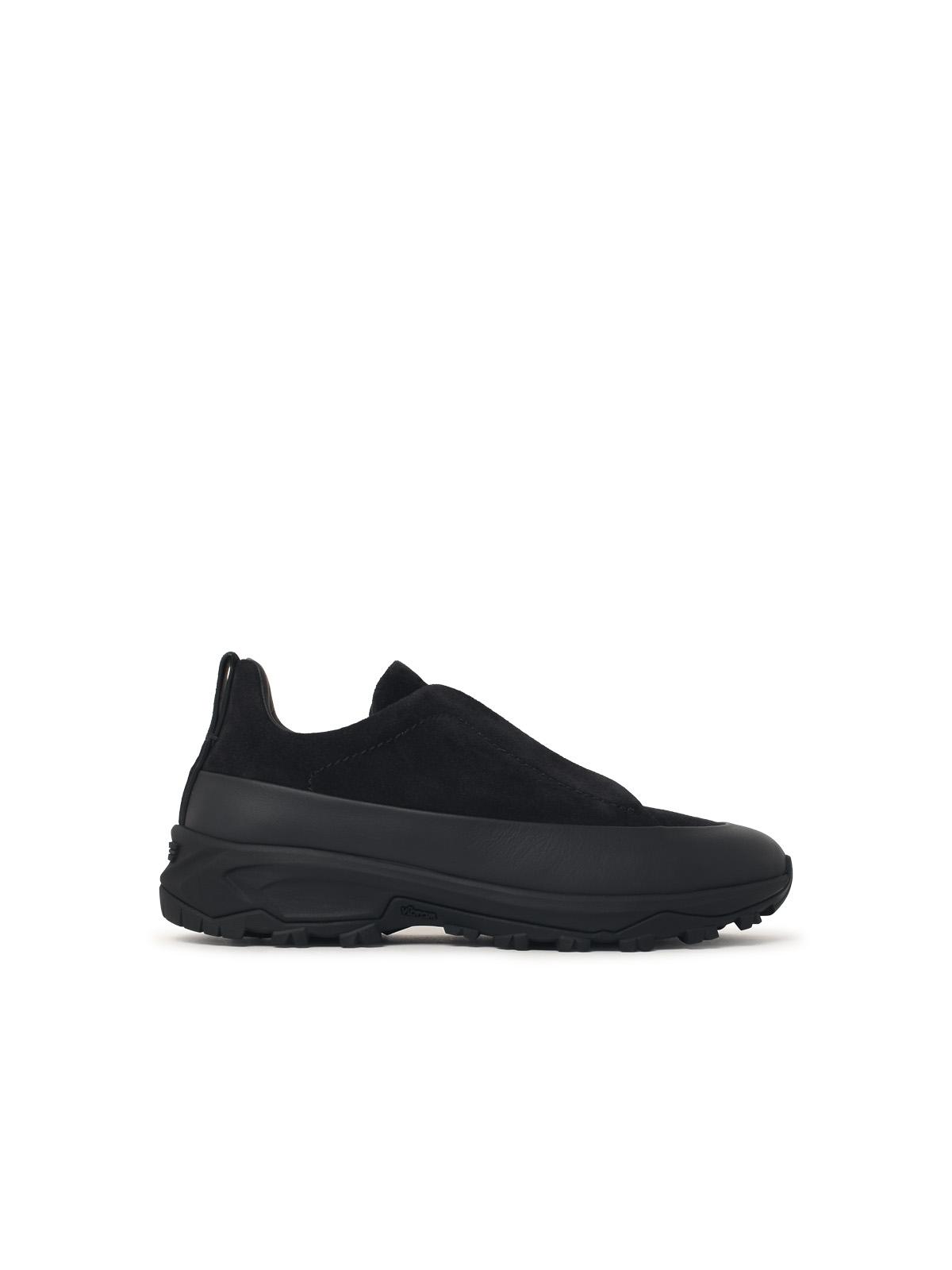 Zegna 'Triple Stitch' Black Suede Sneakers Men ZEGNA