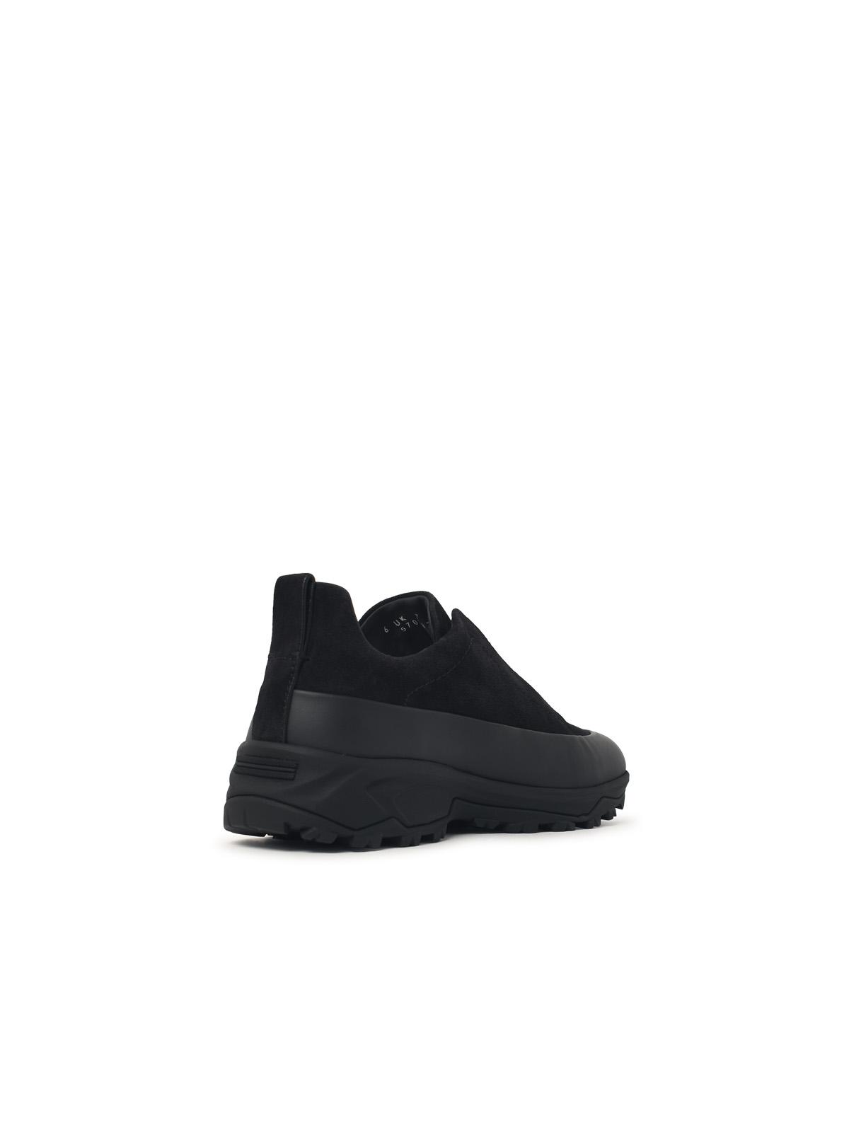 Zegna 'Triple Stitch' Black Suede Sneakers Men ZEGNA