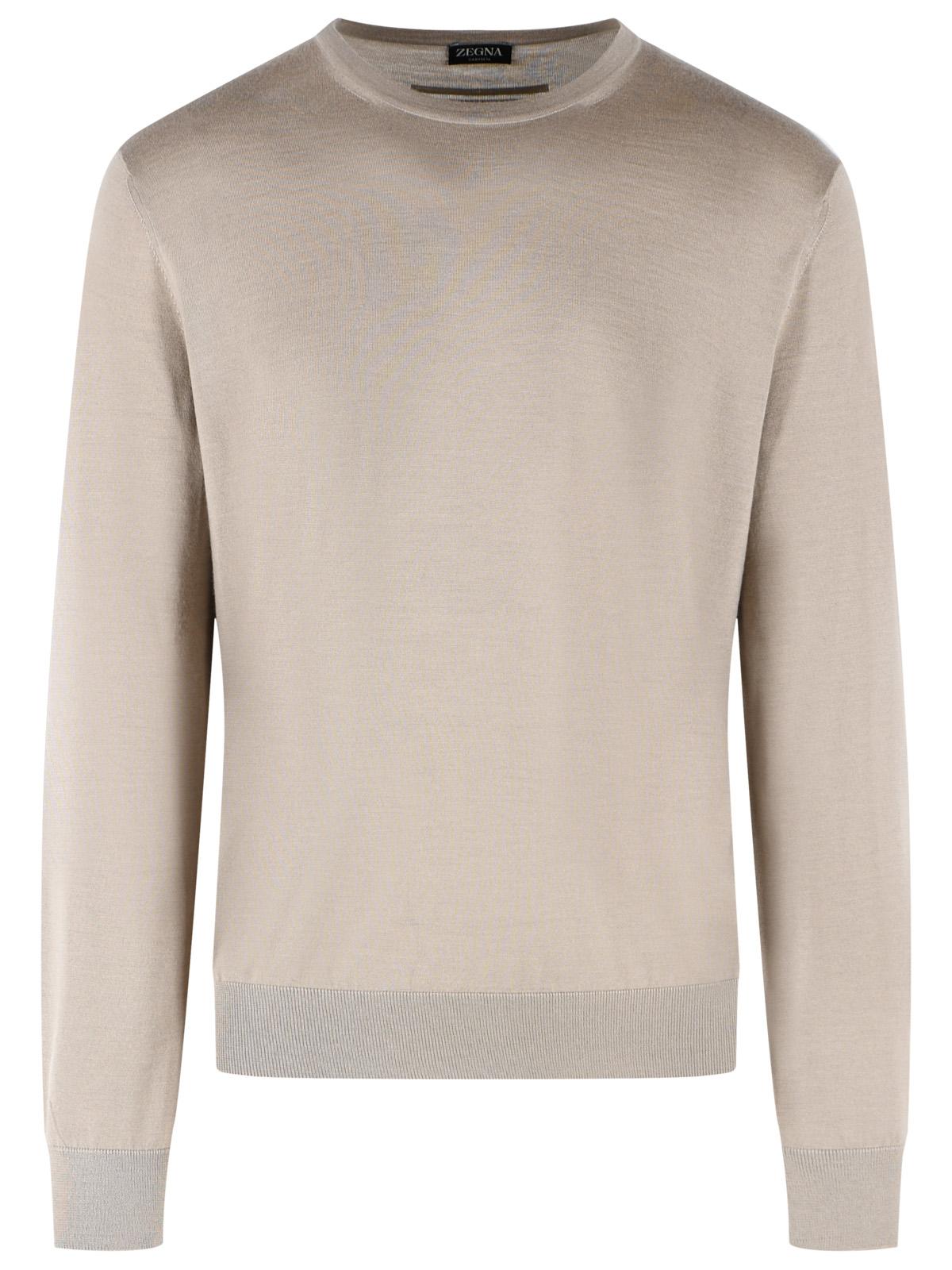 Zegna Beige Cashmere And Silk Sweater Men ZEGNA