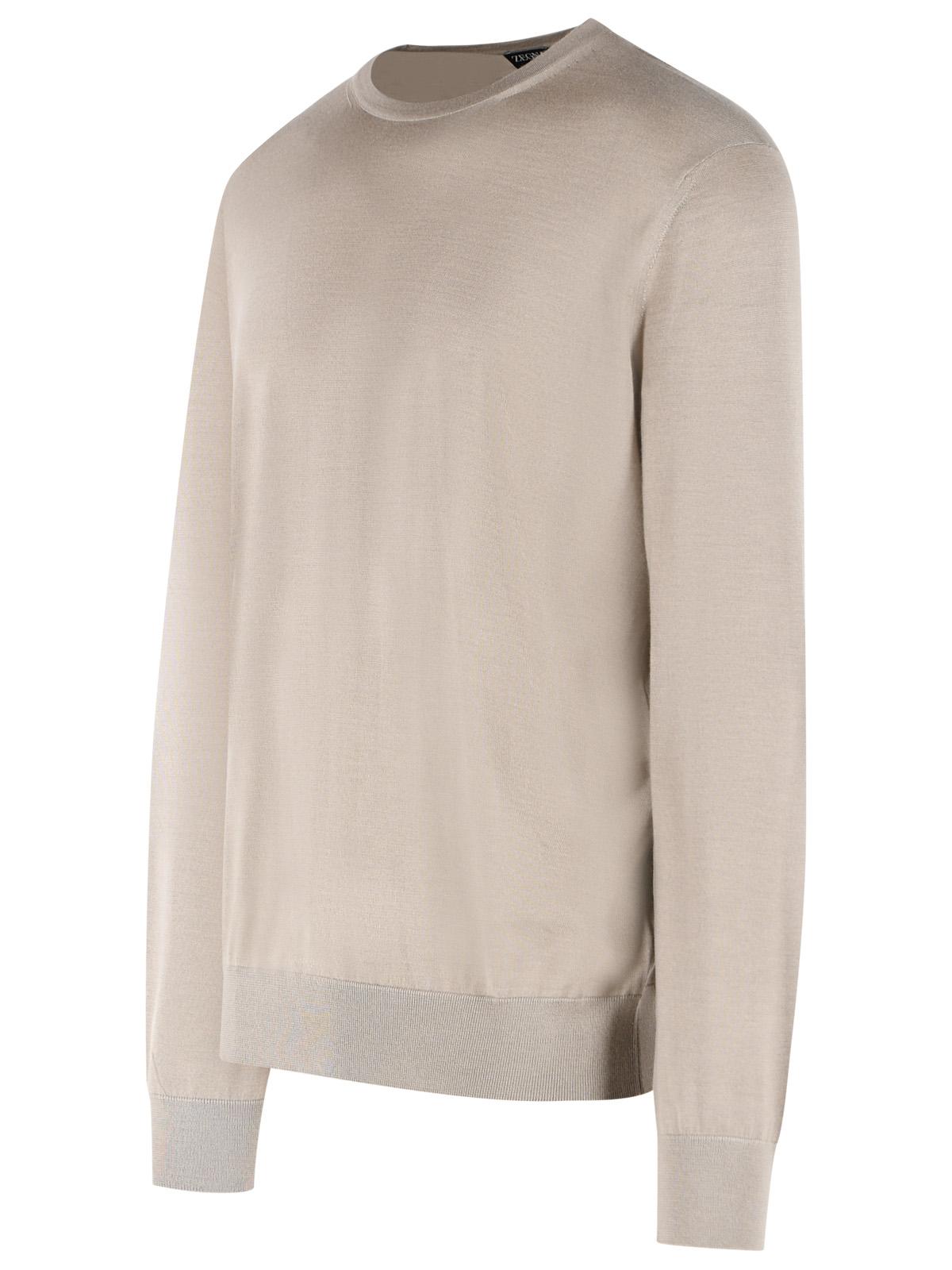 Zegna Beige Cashmere And Silk Sweater Men ZEGNA