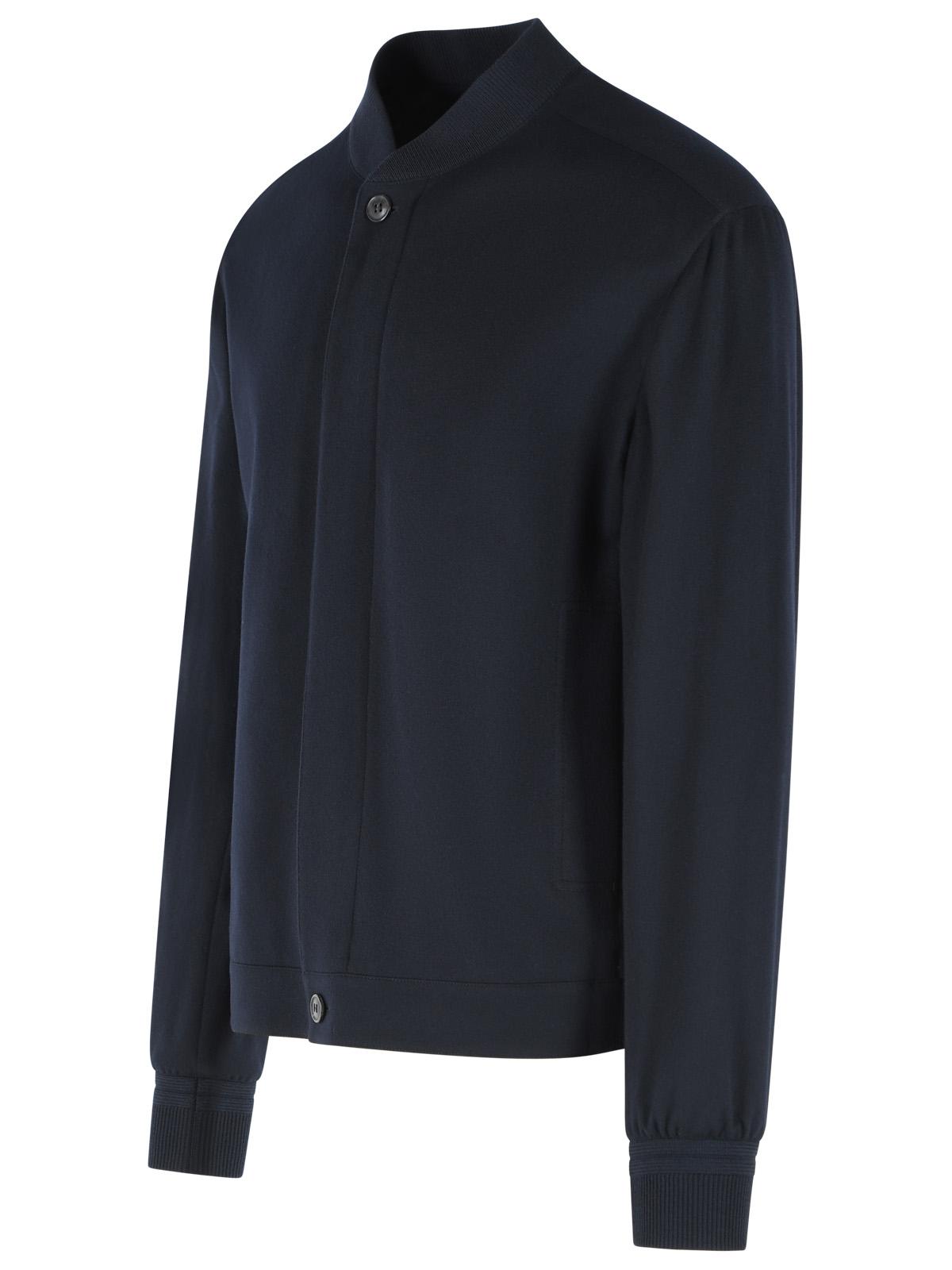 Zegna 'Oasi' Navy Blue Cashmere Bomber Jacket Men ZEGNA