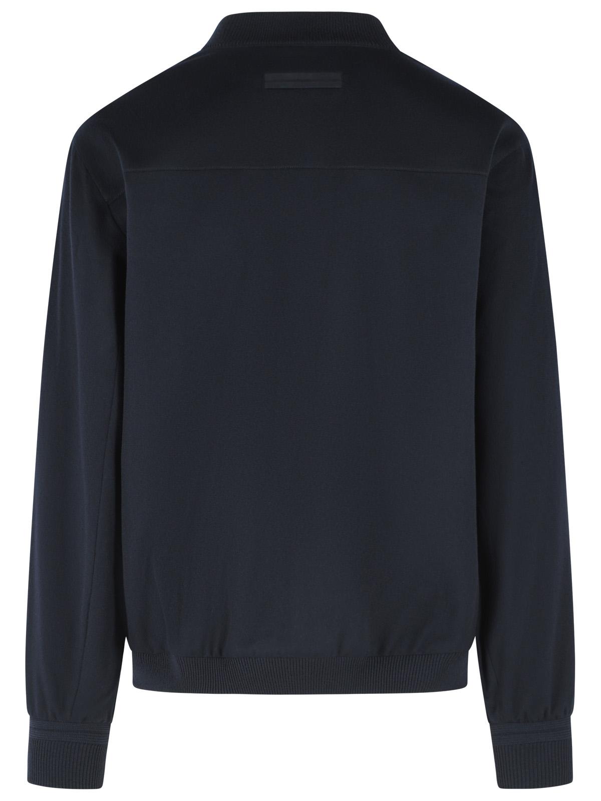Zegna 'Oasi' Navy Blue Cashmere Bomber Jacket Men ZEGNA