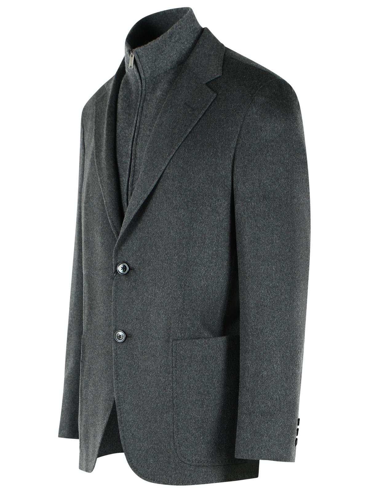 Zegna 'Oasi Beaver' Grey Cashmere Jacket Men ZEGNA