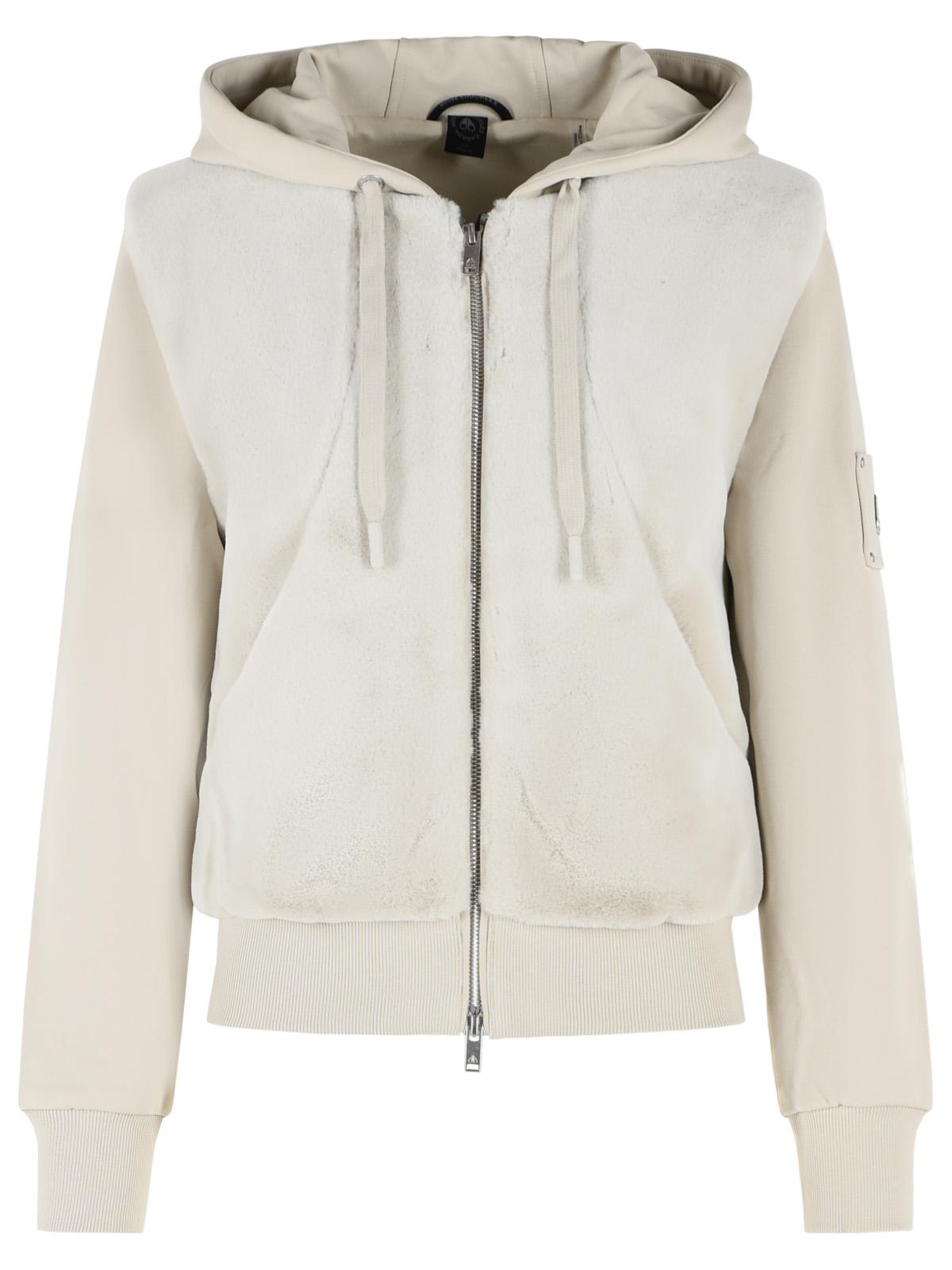 Moose Knuckles 'Bunny' Ivory Cotton Sweatshirt Women MOOSE KNUCKLES
